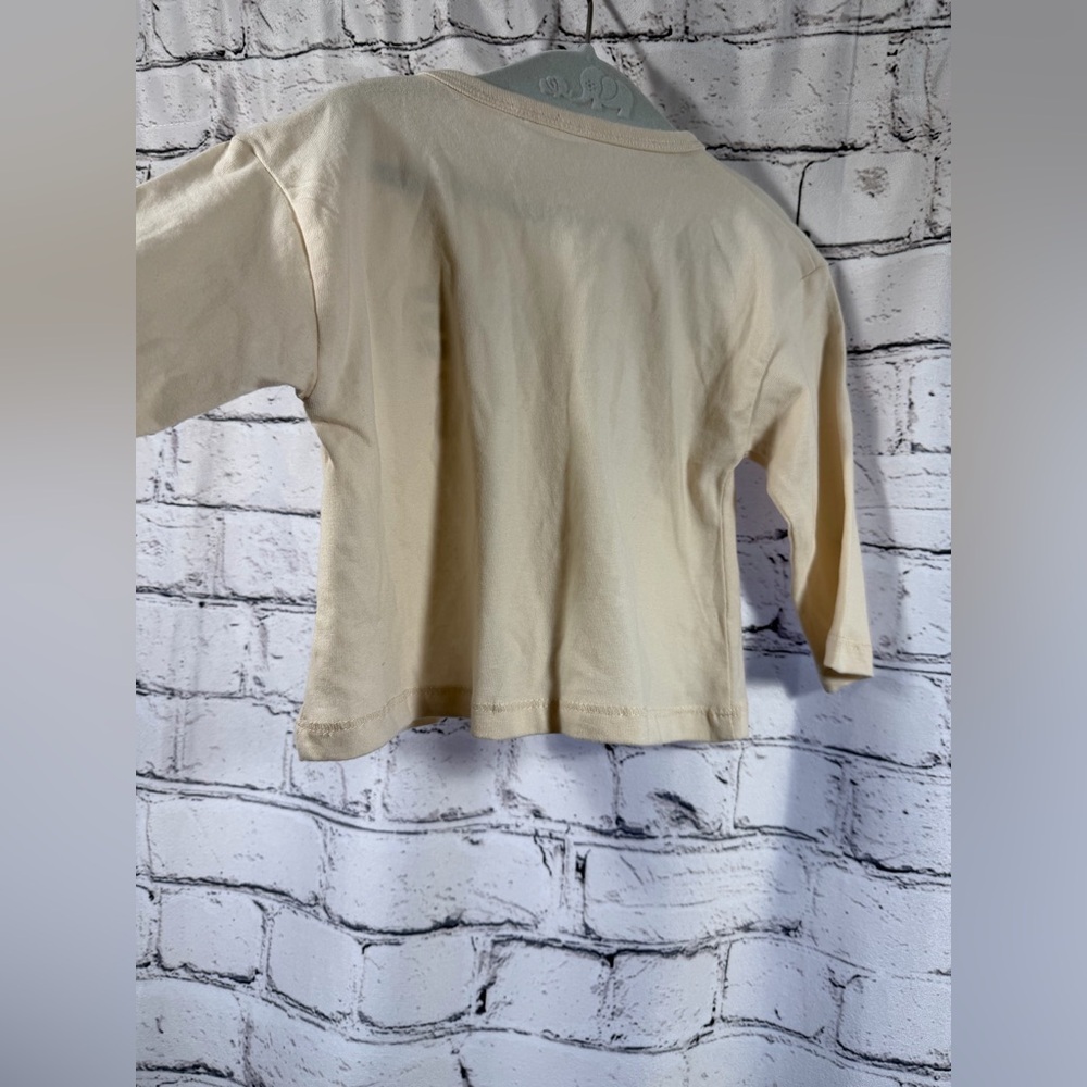 Zara Kids Cream Long Sleeve Shirt EUC - Picture 4 of 5